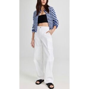Rag & Bone Nora Womens White Cotton  Wide Leg Cargo Pants  Size 27